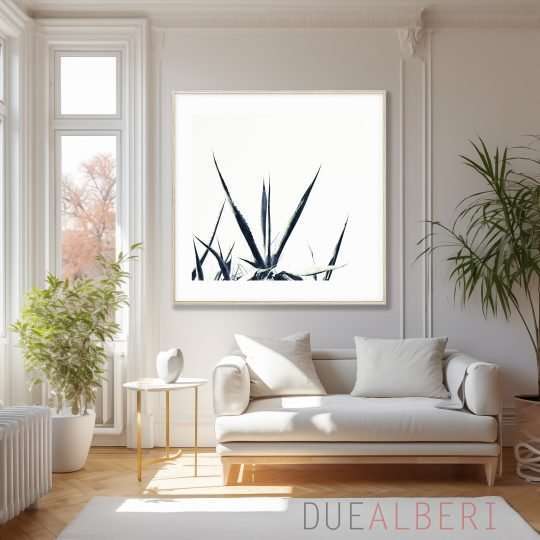  Tropical abstract black and white wall art,
Colorful Abstract minimalist fine art print, Large abstract nature succulent
print