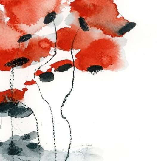  Floral abstract wall art print, Abstract
painting print, Red Poppy colorful watercolor fine art print, Bedroom decor