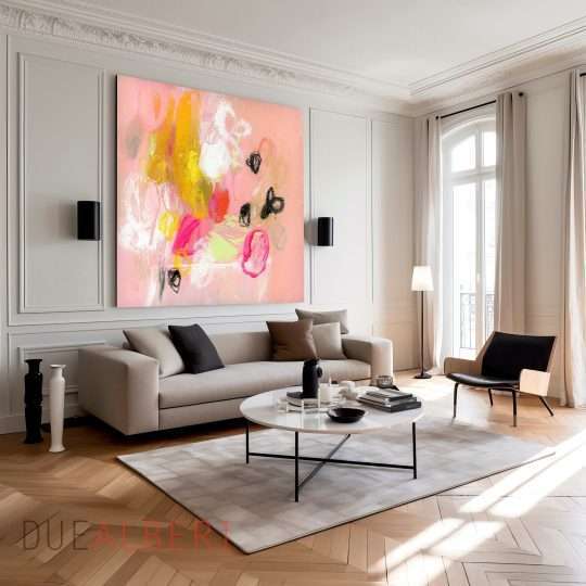  Abstract painting print, pink minimalist
abstract art, modern wall art abstract art, pink and yellow wall art