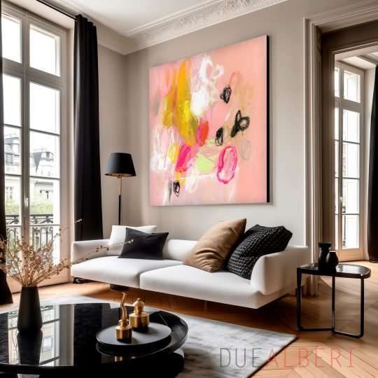  Abstract painting print, pink minimalist
abstract art, modern wall art abstract art, pink and yellow wall art