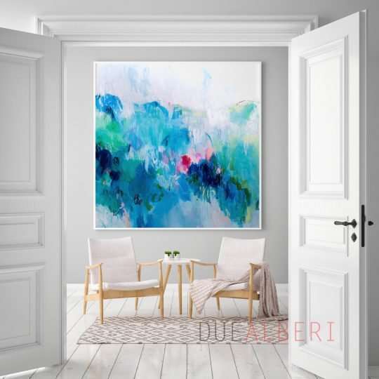  Large abstract painting colorful Canvas,
Large Abstract Print Blue painting. Canvas painting, large art print gift for
the home
