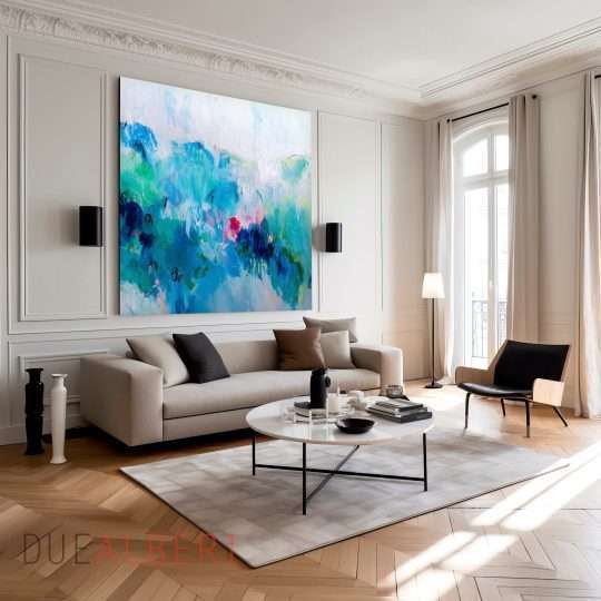  Large abstract painting colorful Canvas,
Large Abstract Print Blue painting. Canvas painting, large art print gift for
the home