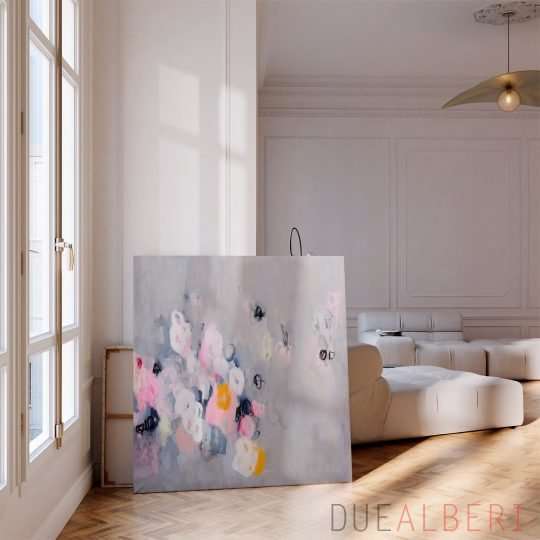  Large Abstract Grey Pink Wall Art - Unique
and Vibrant Art print for Your Home