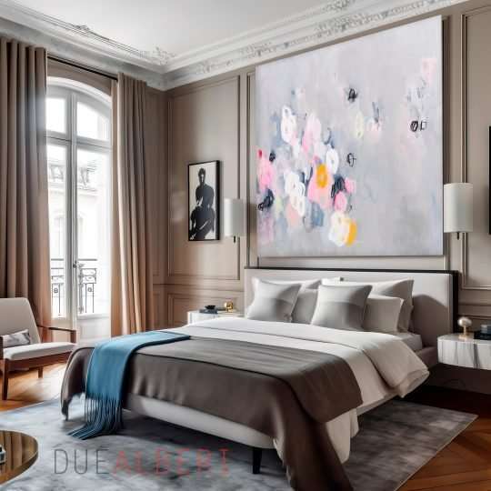  Large Abstract Grey Pink Wall Art - Unique
and Vibrant Art print for Your Home