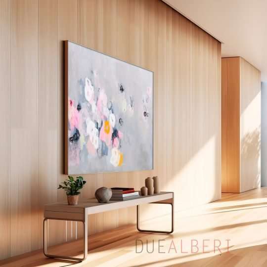 Large Abstract Grey Pink Wall Art - Unique
and Vibrant Art print for Your Home