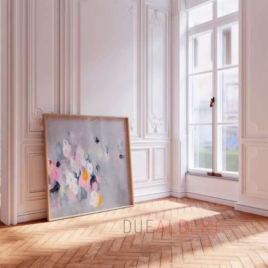  Large Abstract Grey Pink Wall Art - Unique
and Vibrant Art print for Your Home