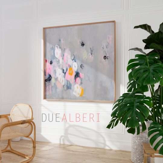  Large Abstract Grey Pink Wall Art - Unique
and Vibrant Art print for Your Home