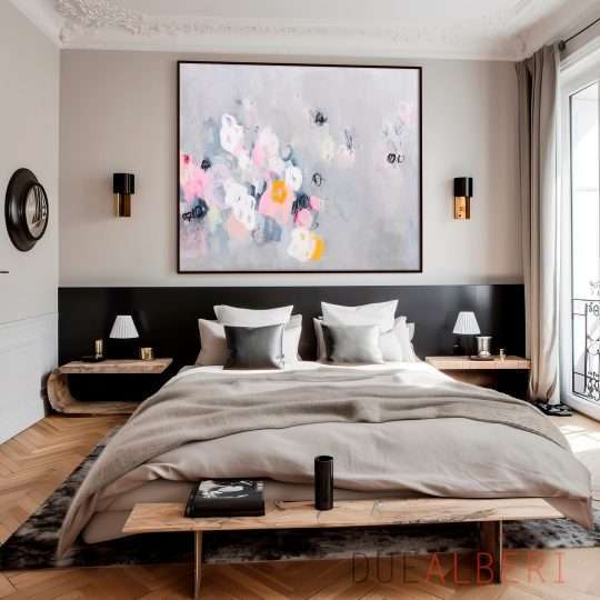  Large Abstract Grey Pink Wall Art - Unique
and Vibrant Art print for Your Home