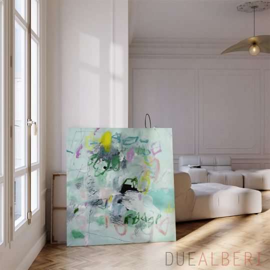 Abstract painting modern colorful wall art,
Mint green Canvas art, abstract art seascape for beach house, large art print
gift for the home