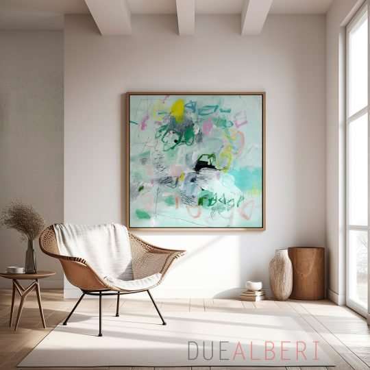  Abstract painting modern colorful wall art,
Mint green Canvas art, abstract art seascape for beach house, large art print
gift for the home