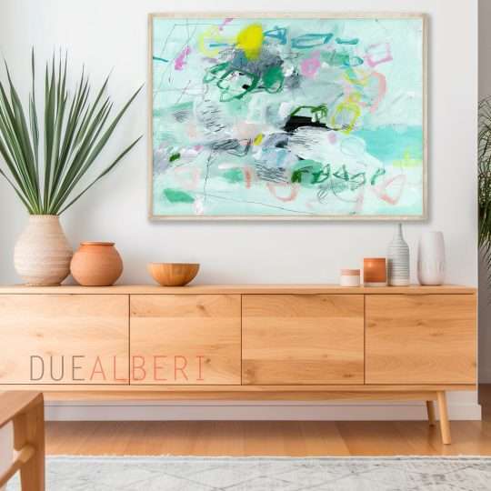  Abstract painting modern colorful wall art,
Mint green Canvas art, abstract art seascape for beach house, large art print
gift for the home