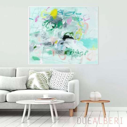  Abstract painting modern colorful wall art,
Mint green Canvas art, abstract art seascape for beach house, large art print
gift for the home