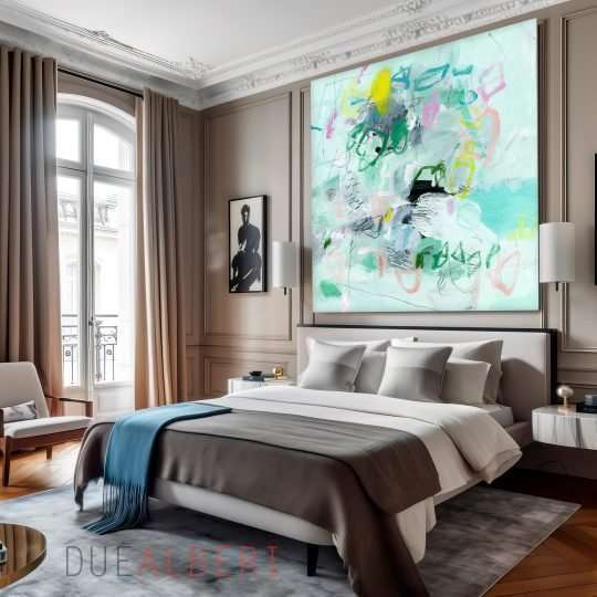  Abstract painting modern colorful wall art,
Mint green Canvas art, abstract art seascape for beach house, large art print
gift for the home